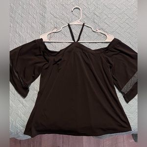 Flowy halter off the shoulder blouse